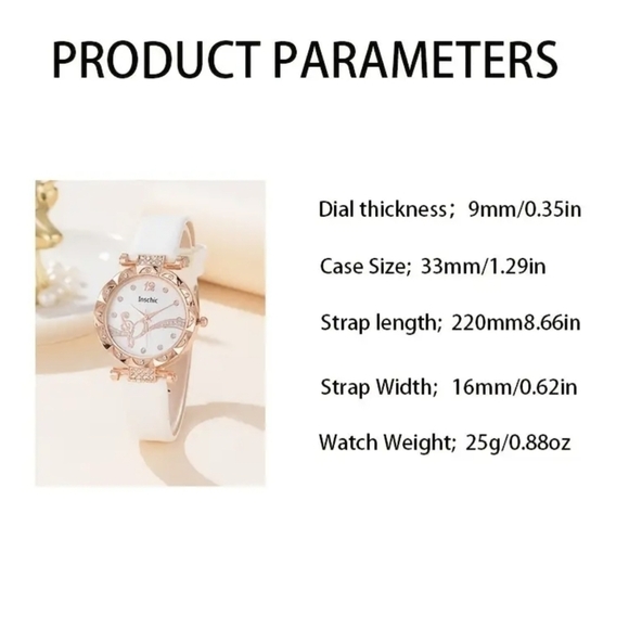 New girl's Rhinestone Decor Quartz Watch and 5 PC Jewelry set, T1MIS - Picture 4 of 4